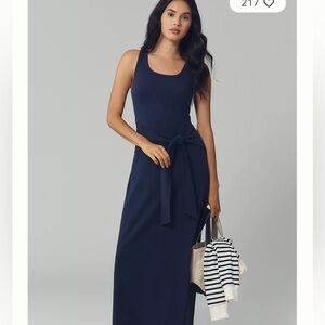 NWT Anthropologie x LSPACE Tie-Waist Blue Maxi Dress Sz M